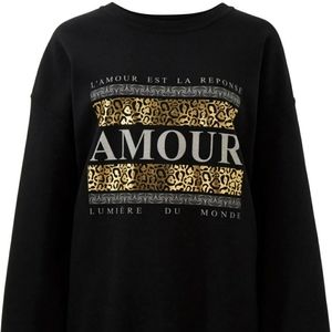 Gold Amore Placement Sweatshirt Black Longsleeve